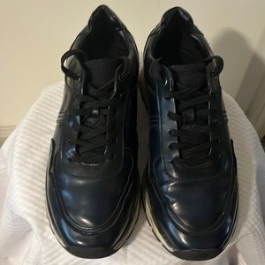 Zara men navy leather sneakers